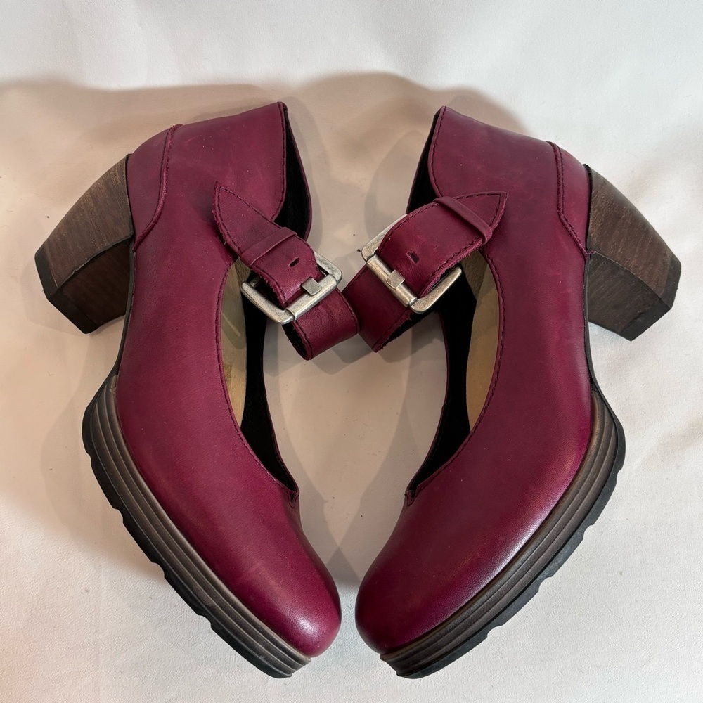 WOLKY Sz 39 Almond Toe Leather Mary Jane Style Heels Shoes - Picture 8 of 11